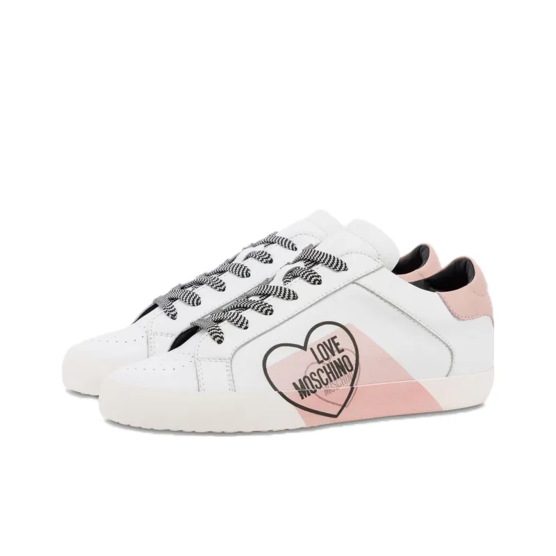 LOVE MOSCHINO Low Top Skateboard Shoes Women's White-4