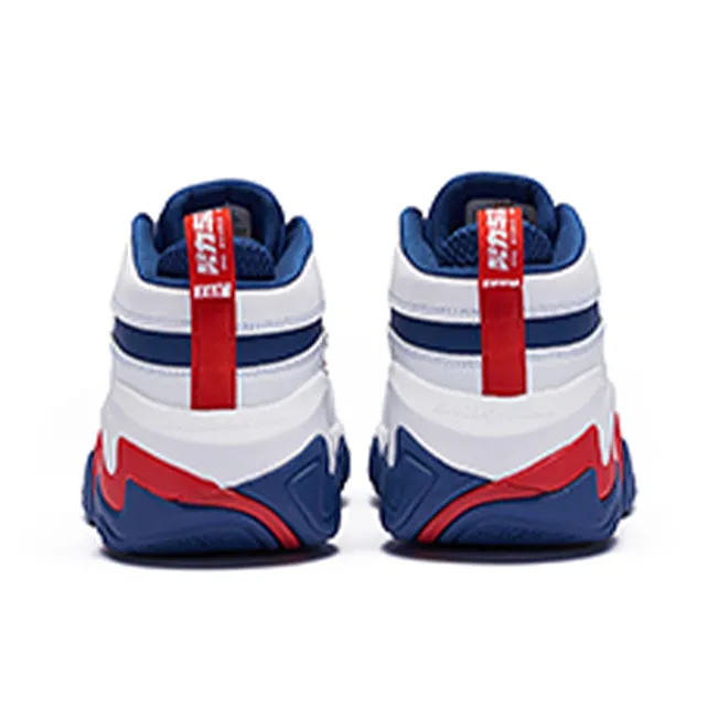 361° Cushioning Wear Resistant Mid Top Casual Shoes Men's White Blue-2