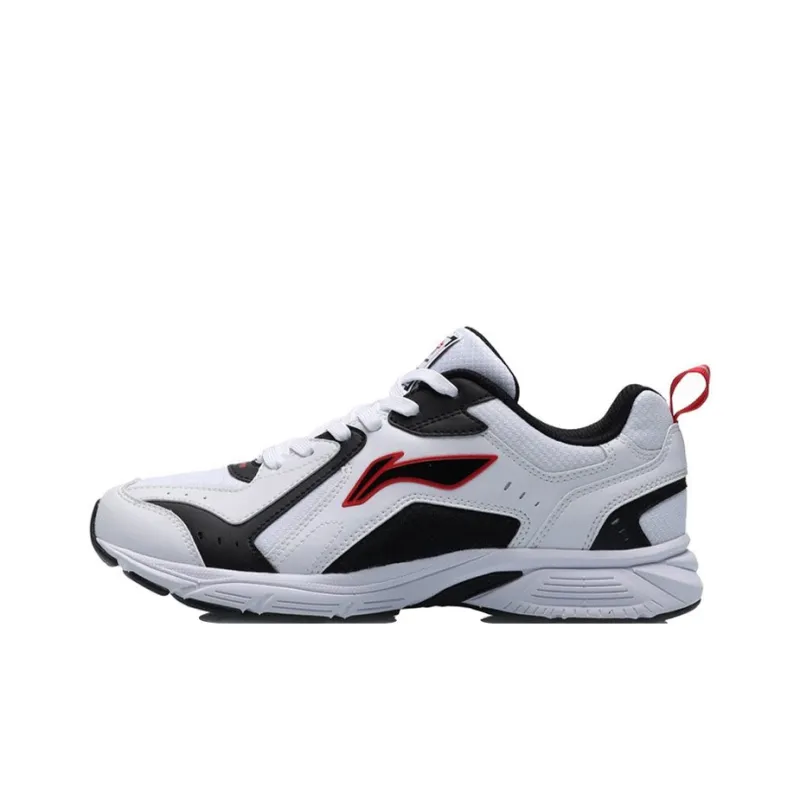 LINING Running Shoes Men Low Top Black/White/Red-0