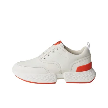 HERMES Giga Slip Resistant Low Top Sports Casual Shoes Men's White Orange