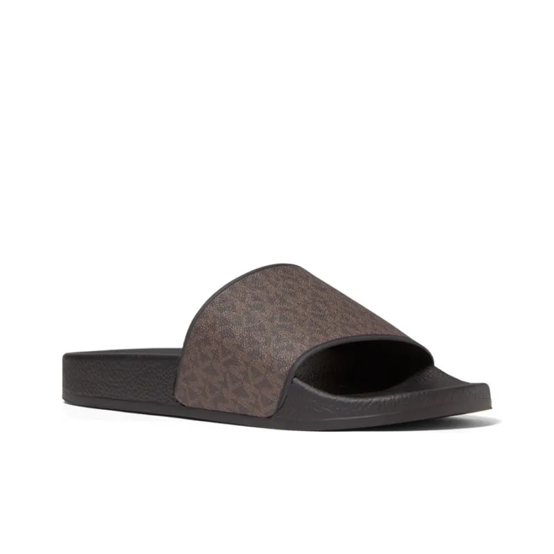 MICHAEL KORS Rubber Sole Abrasion-Resistant Slide Slippers Men's Dark Brown-2