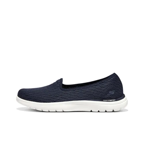 Skechers On The GO Fle Cushioning Anti Slip Wear Resistant Breathability Low Top Casual Shoes Women's Blue