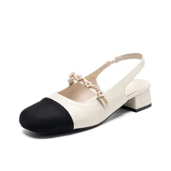 ZHR Wrap-up Sandals Casual Single Shoes 3cm Women's Beige Black