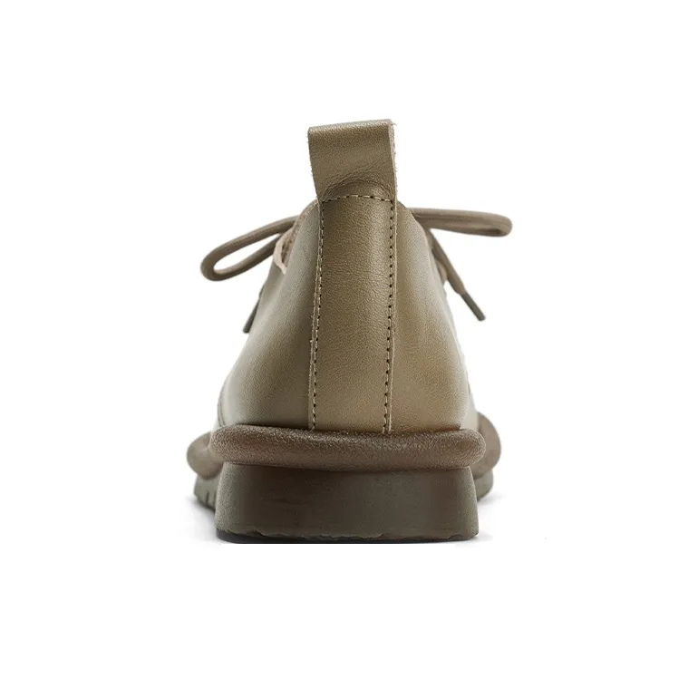 Q.VONTON Women's Casual Shoes Women's Low Top Ecru/Khaki-6