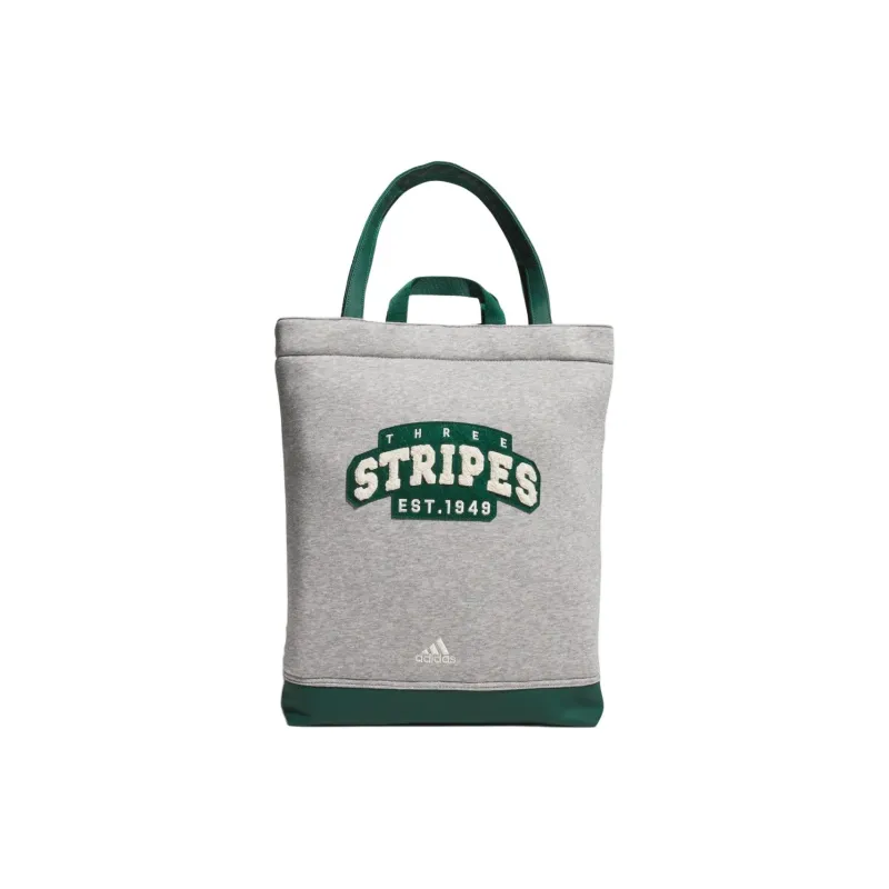Adidas Cotton Blended With Recycled Polyester Tote Bag Shopping Bag Handbag Unisex Medium Heather Gray & Green-0