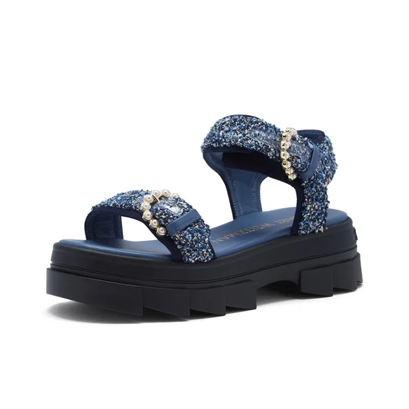 Stuart Weitzman/SW Noho Strap Sandals Women's Blue-2