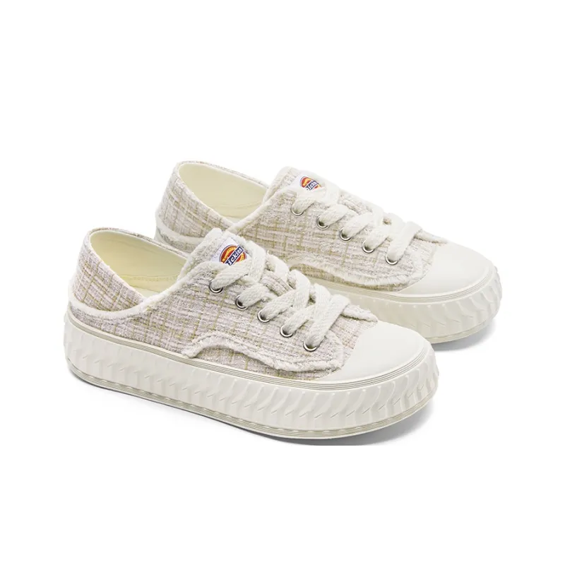 Dickies Lightweight Breathable Anti Slip And Wear Resistant Low Top Canvas Shoes Women's Apricot-4