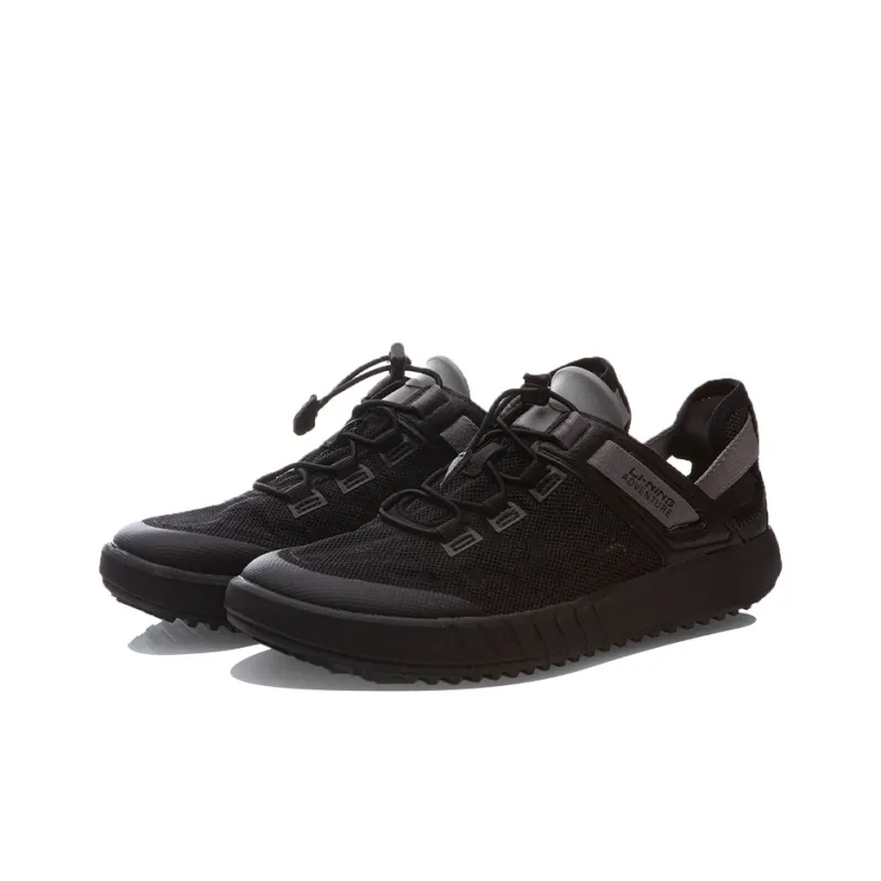 LiNing River Trekking Cushioning, Slip Resistant, And Abrasion Resistant Low Top Casual Shoes Unisex Black-2