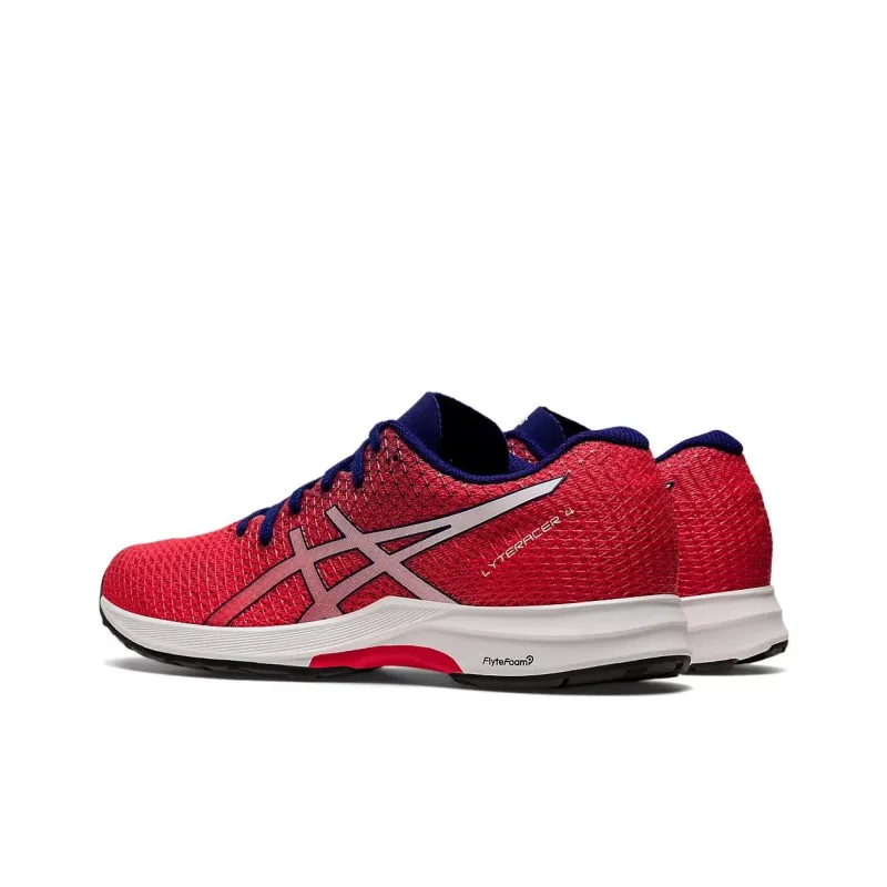 Asics Lyteracer 4 Cushioning, Slip Resistant, And Abrasion Resistant Low Top Running Shoes Women's Red White-3