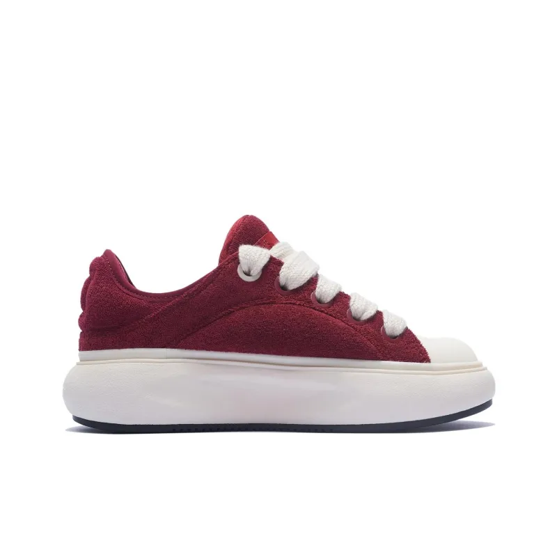 LiNing Cloud Travel C4D Abrasion Resistant Breathable Low Top Casual Shoes Women's Red-1