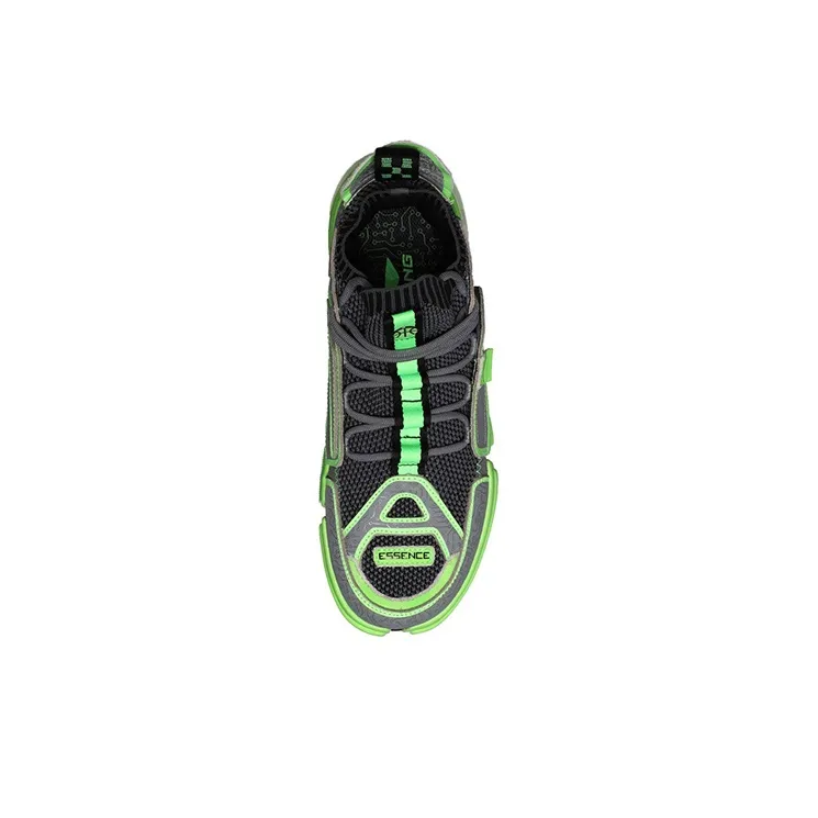 LiNing Essence ACE Vintage Basketball Shoes Men Mid Top Neon Green/Hey-3