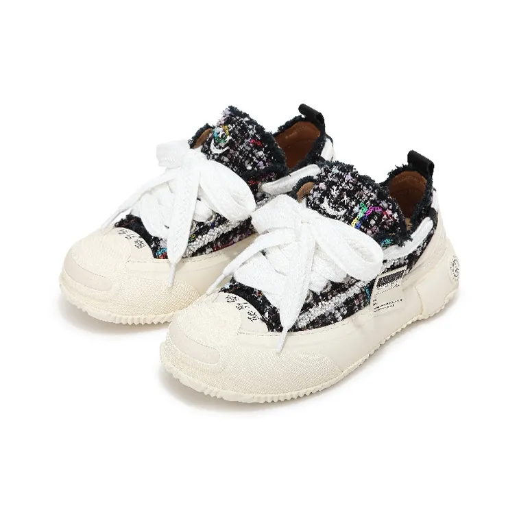 VESSEL G.o.p. 2.0 Marshmallow Lows 'black Tweed' Low Top Canvas Shoes Unisex Black White-5