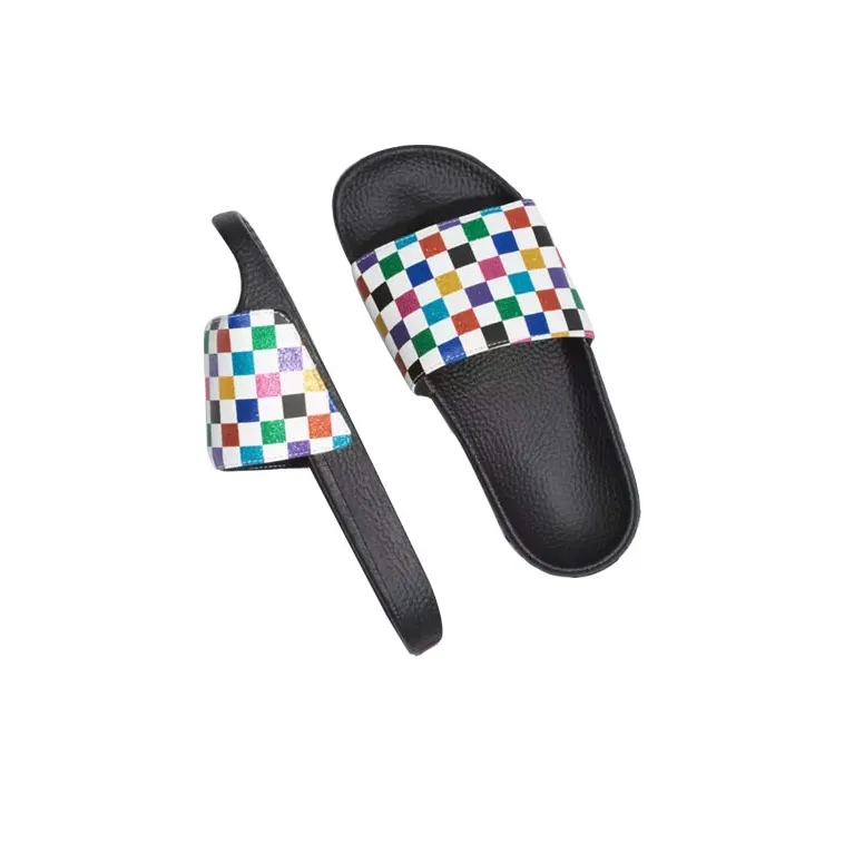 Vans Glitter Rainbow Slide On Slipper Black Women's-3
