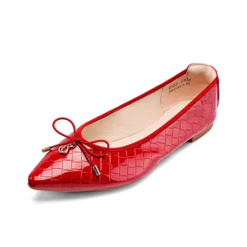 QUICHESHOES Women's Casual Shoes Women's Low Top Red/Black/Ecru