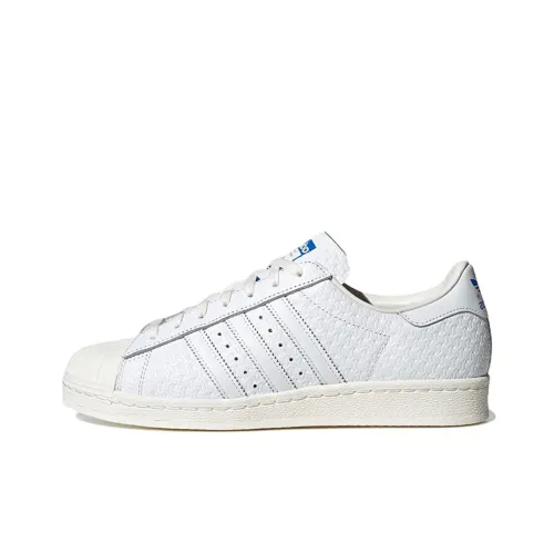 Adidas Superstar 82 Debossed Geometric Print White Blue