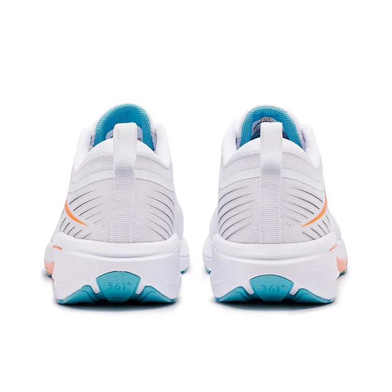 361° Cushioned Breathable Slip-Resistant Low-Top Running Shoes Men's White Green-4