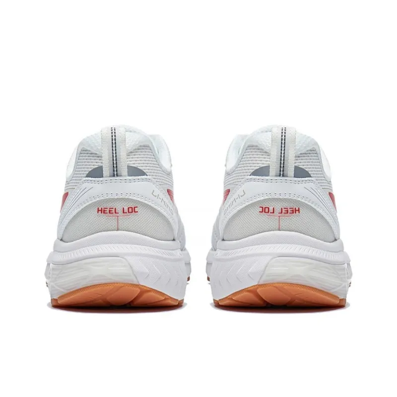 LiNing Anti Slip Wear Resistant Low Top Running Shoes Women's White Red-2