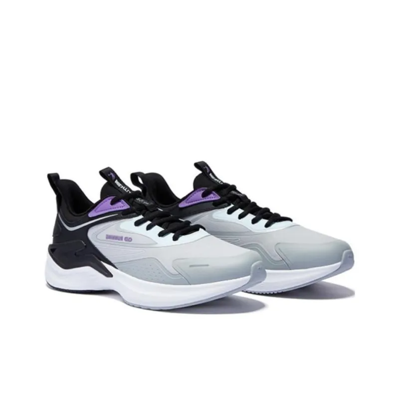QIAODAN Cushioning Warm Low Top Running Shoes Men's Mist Gray-3