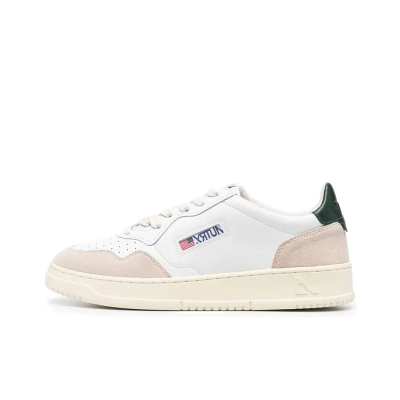 AUTRY Medalist Low Leather And Suede 'White Beige Black'-0
