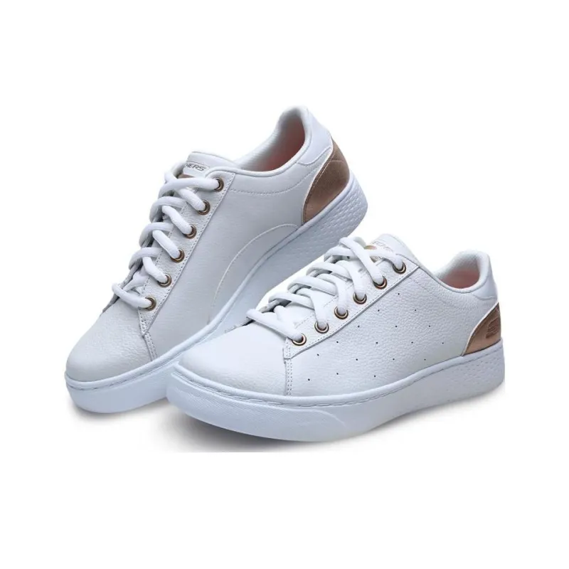 Skechers Super-Cup Anti-Slip And Wear-Resistant Lightweight Low-Top Skateboard Shoes Women's White Gold-2
