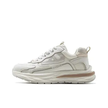 Ancient Finches Cushioning Lightweight Low-Top Chunky Sneakers Unisex White Gray