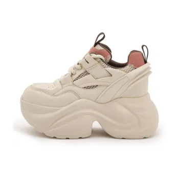 Milan Love Song Cushioning Anti-Slip And Wear-Resistant Height Increasing Low-Top Chunky Sneakers 8cm Women's