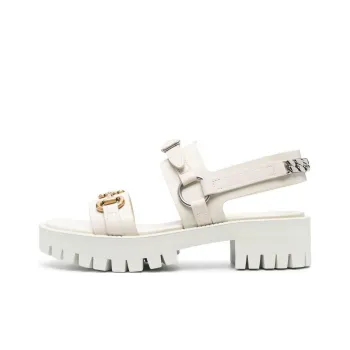 GUCCI Horsebit Beach Sandals Women's White