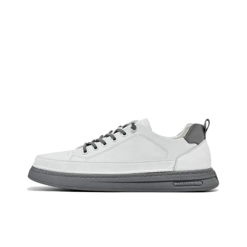 FAIRWHALE Skateboard Shoes Men Low-Top White