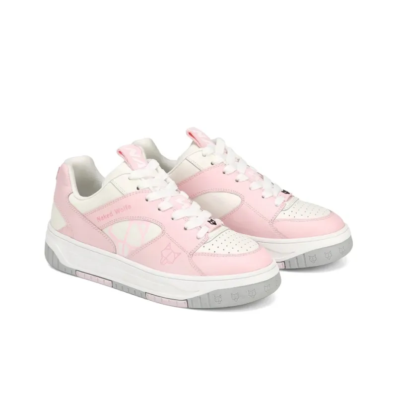 Naked Wolfe Hyde Slip-Resistant Low-Top Stylish Skateboarding Shoes Women's Pink White-1
