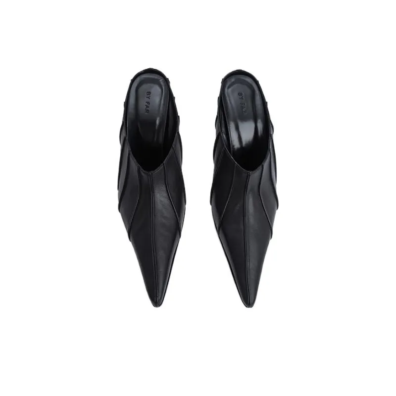 By Far Trish 100mm Leather Mules-2