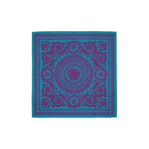 VERSACE - Silk Scarves Men's Blue