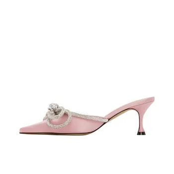 MACH & MACH Doubel Bow Embellished Slip On Mules Women's