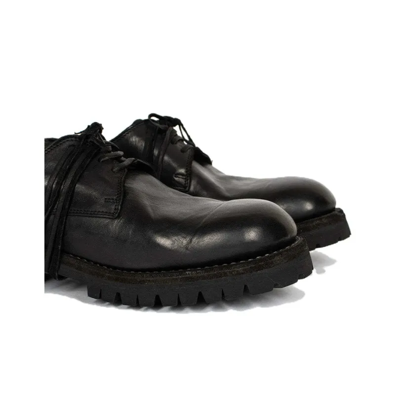 GUIDI 792V Lace-up Leather Derby Shoes-5