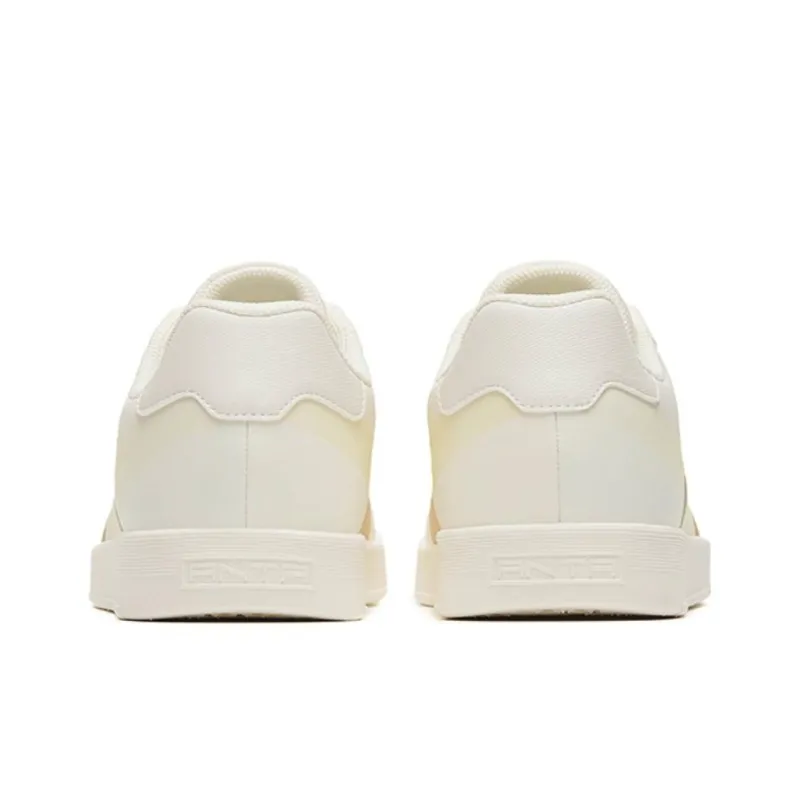 Anta BASIC Anti Slip Wear Resistant Low Top Skateboard Shoes Men's White Yellow-3