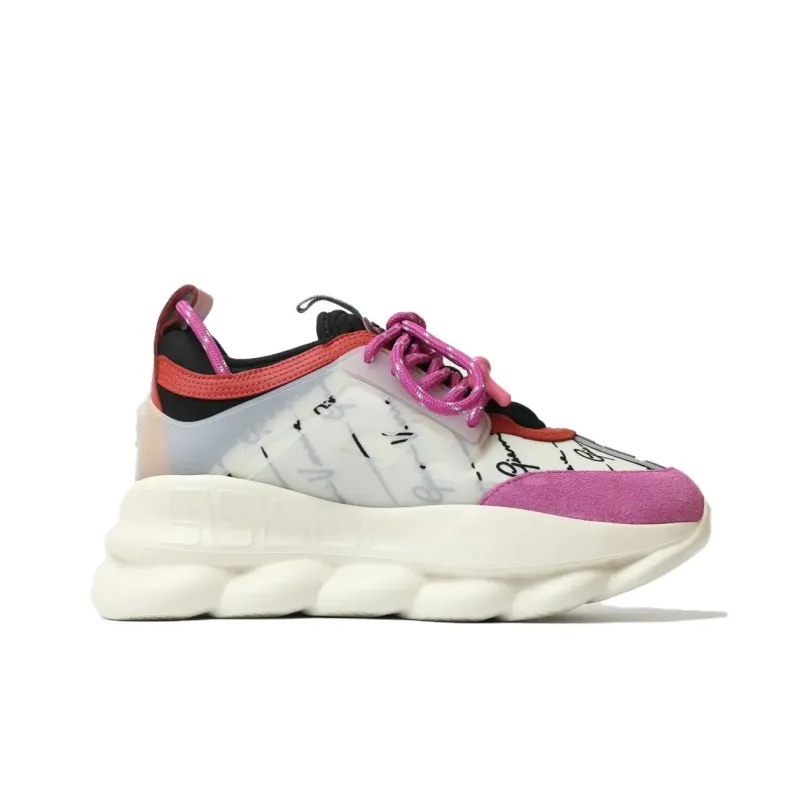 VERSACE Chain Reaction White Fuschia Women's-1