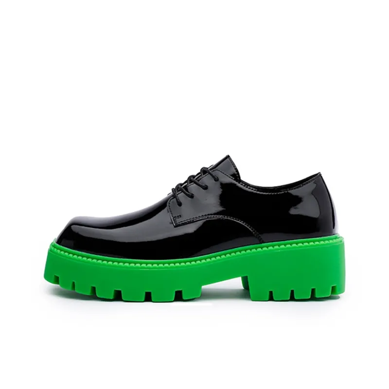 YEDANI Men's Casual Shoes Men Low Top Black/Green-5