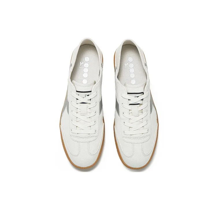 Diadora Anti Slip Wear Resistant Low Top Skateboard Shoes Unisex Ecru-3