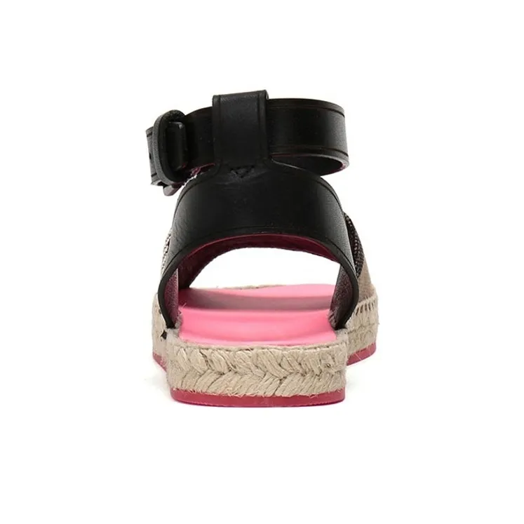 Burberry Stylish Sandals Women's Black Pink White-3