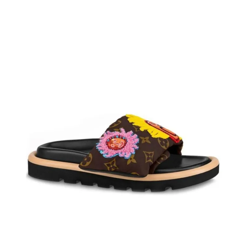Yayoi Kusama x LOUIS VUITTON Stylish Sandal Women's Brown Yellow-1