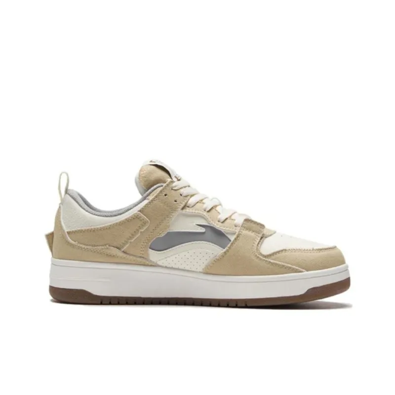LiNing Layer Pro Anti-Slip And Wear-Resistant Lightweight Low-Top Skateboard Shoes Men's Creamy Brown-1