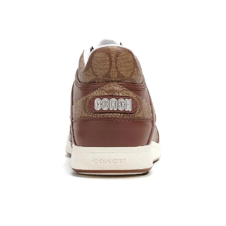 COACH Low Top Stylish Skateboarding Shoes Men's Brown-4
