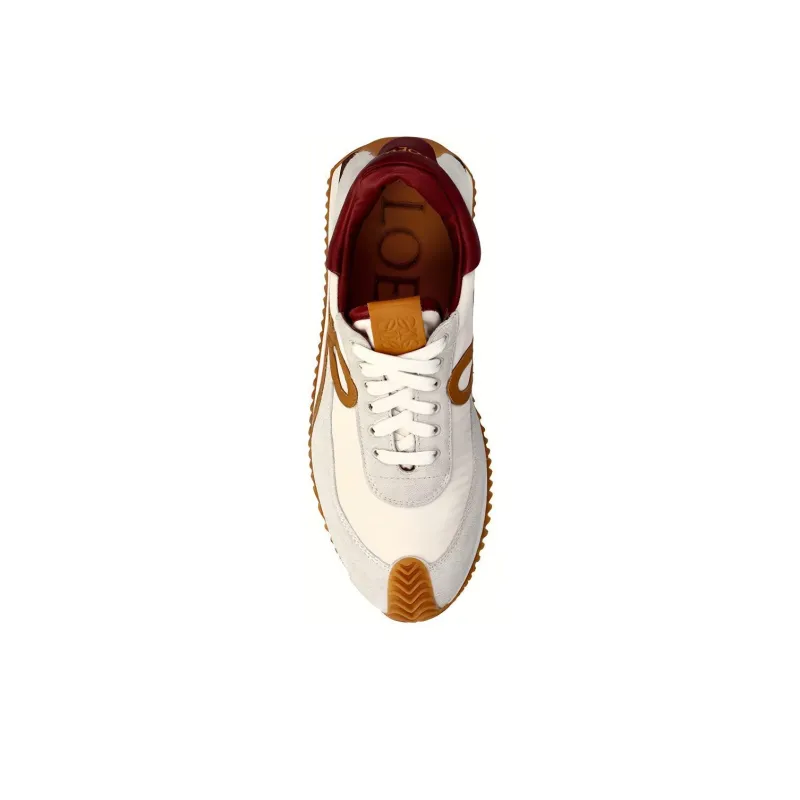 LOEWE Slip Resistant Low Top Sports Casual Shoes Women's White Gray Brown-4