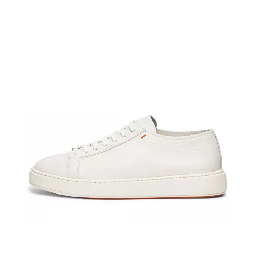 Santoni Skateboard Shoes Men Low-Top White