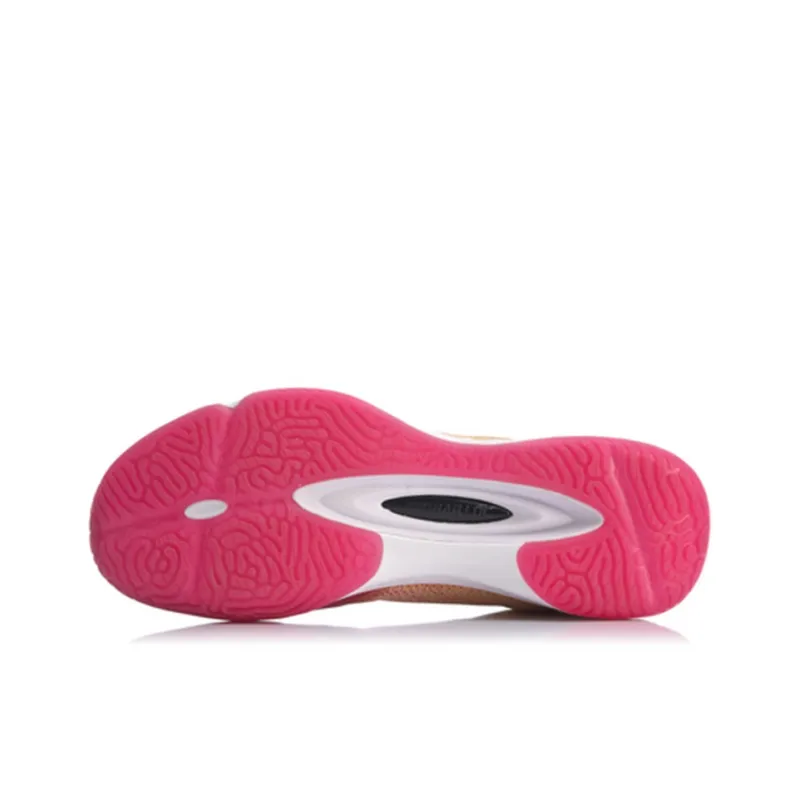 LiNing Anti Slip Wear Resistant Breathable Lightweight Low Top Badminton Shoes Unisex Rose Red-4
