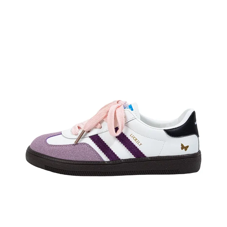 MINGKUANG Skateboard Shoes Women's Low Top Ice Cream/Cream/Grape Purple/Watermelon Red-10