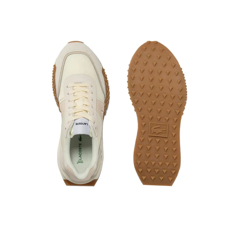 LACOSTE Anti Slip Wear Resistant Low Top Casual Shoes Women's Beige-4