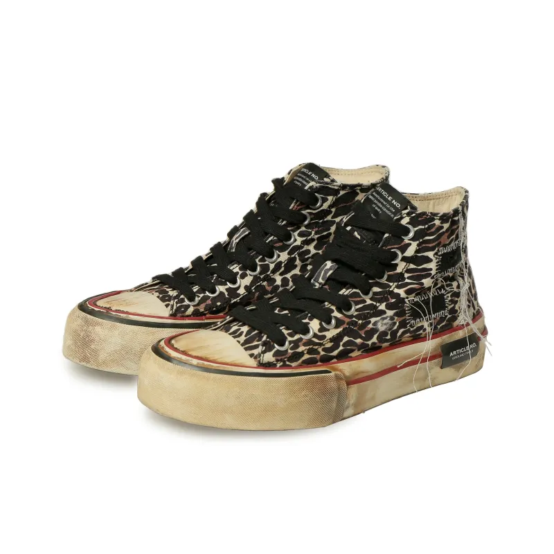 ARTICLE NO. Skateboard Shoes Unisex High Top Giraffe Pattern-1