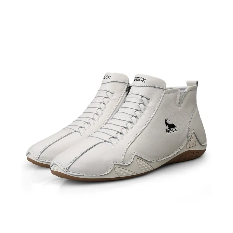 BECK Men's Casual Shoes Men High Top White/Black-4