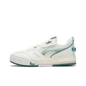 LiNing Great Way Prosperous Journey Slip Resistant Warm Low Top Skateboard Shoes Men's White Green