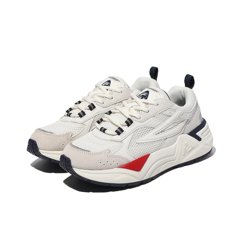 FILA Cushioned Anti-Slip Wear-Resistant Breathable Lightweight Low-Top Casual Shoes Unisex White Gray Korean Style-2